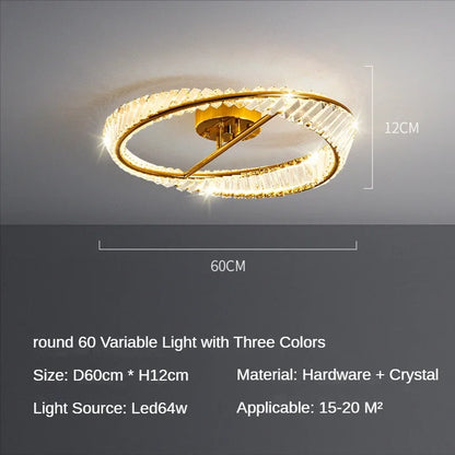 DecorBites™ Crystal Ceiling Lamp: Modern Rings Dining Room LED Light Luster