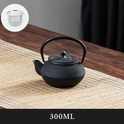 DecorBites™ Cast Iron Tea Pot with Stainless Steel Infuser for Oolong, Kung Fu, Puer Tea