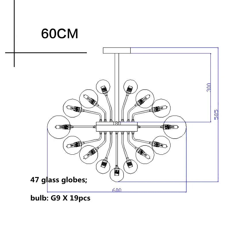 DecorBites™ Glass Ball Ceiling Chandelier for Living Room Dining Bedroom - Nordic Air Bubble Pendant Light