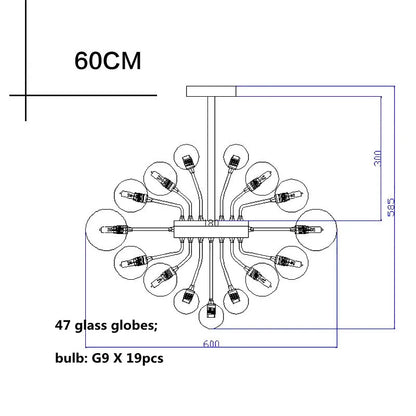 DecorBites™ Glass Ball Ceiling Chandelier for Living Room Dining Bedroom - Nordic Air Bubble Pendant Light