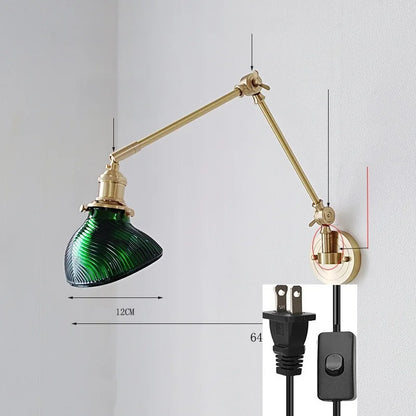 DecorBites™ Ceramic Copper LED Wall Lamp with Adjustable Long Arm Swing