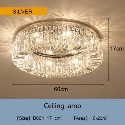 DecorBites™ Golden LED Crystal Round Ceiling Lamp