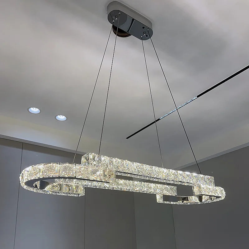 DecorBites™ Crystal Chandelier: Modern Luxury Living Room Lamps for Bedroom and Dining Room