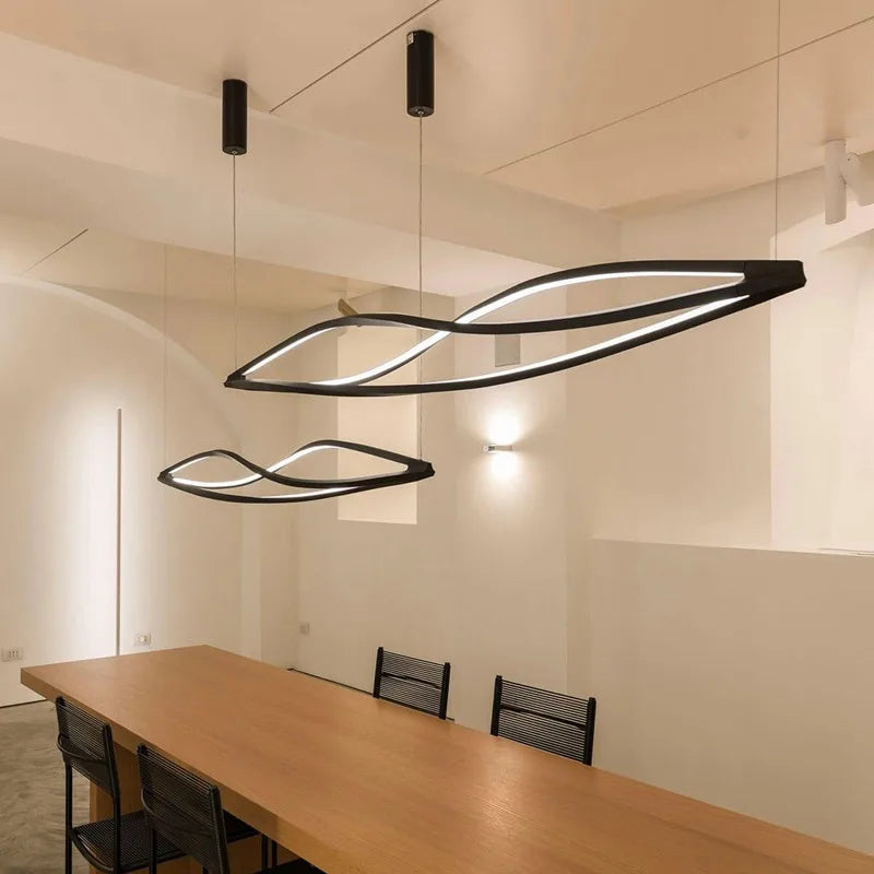 DecorBites™ LED Spiral Aluminu Chandelier - Modern Decor for Home, Office, and Dining Areas
