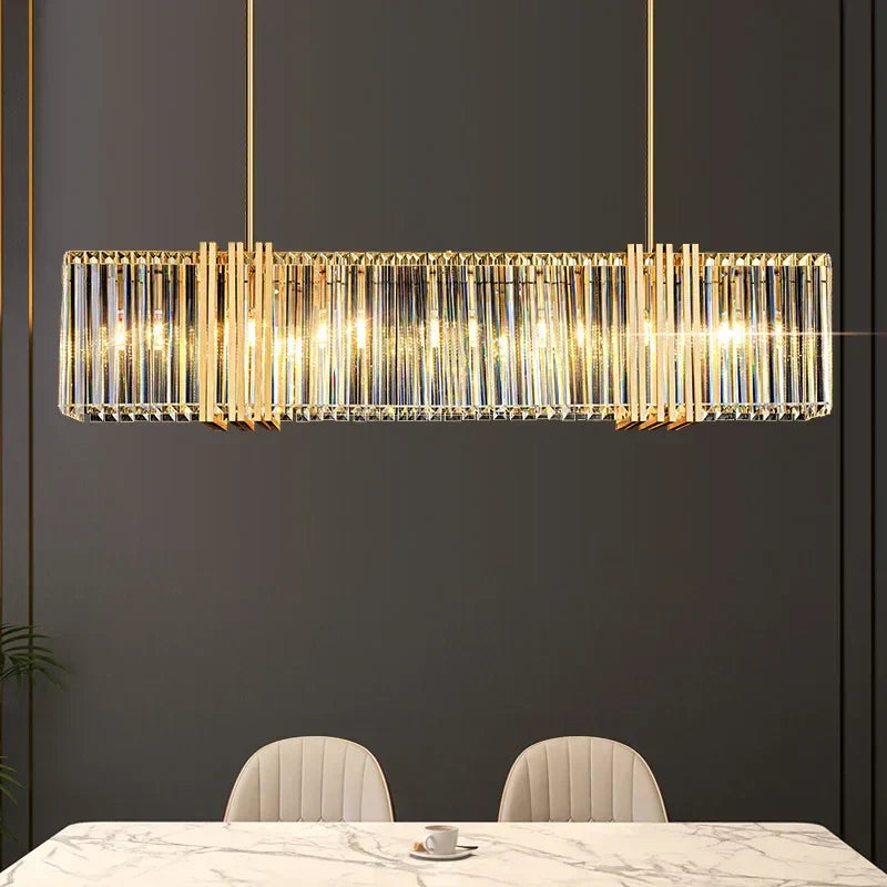 ™ Luxe E14 LED Crystal Pendant Chandelier: Elegant Dining Room Lighting