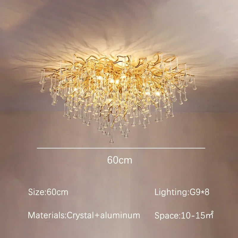 DecorBites™ Gloss Light Luxury Crystal Ceiling Chandelier for Living Room & Dining Room