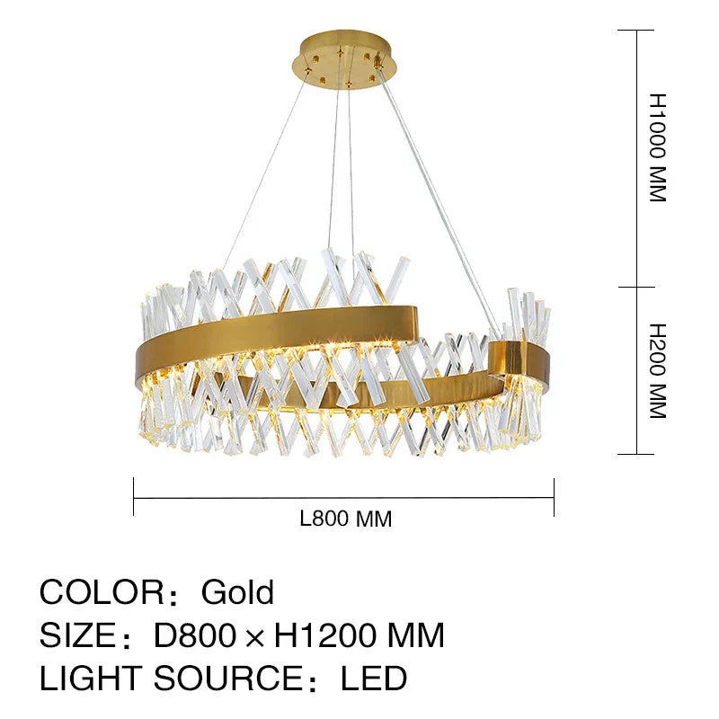 DecorBites™ Contemporary LED Crystal Chandelier for Hotel, Wedding, and Living Room
