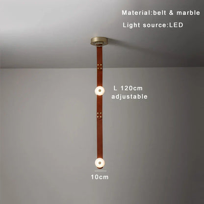 DecorBites™ Designer Belt Marble Pendant Lights: Luxury Dimmable Fixture for Villa Duplex