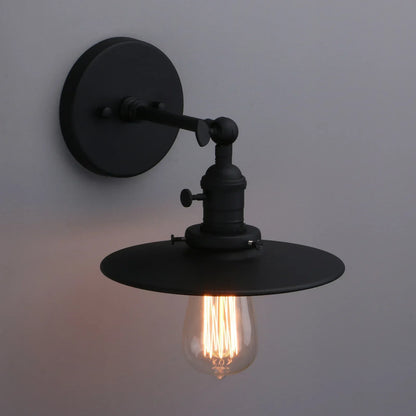 DecorBites™ Antique Finish 1-Light Industrial Wall Sconce with 7.87" Canopy and ON/Off Button