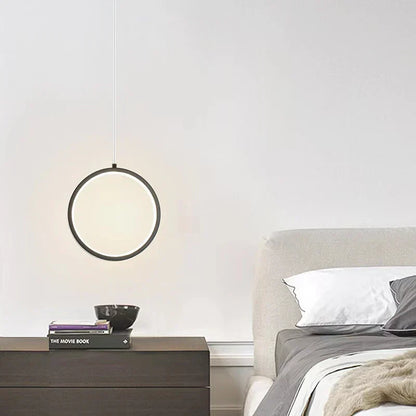 DecorBites™ Black LED Pendant Light: Elegant Bedroom Hanging Lamp, Small Chandelier