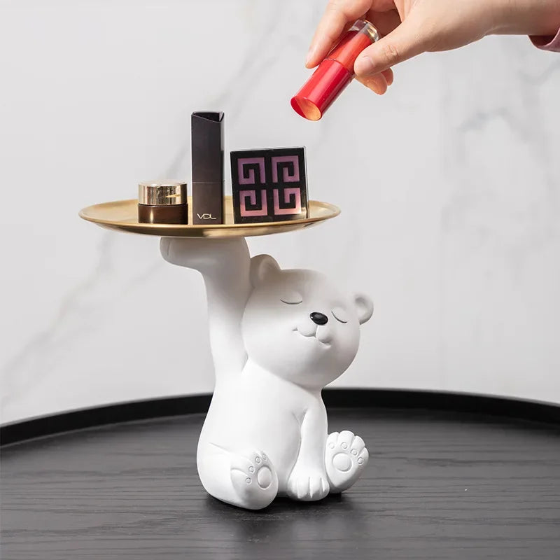 DecorBites™ Bear Figurine Resin Sculpture Home Decor Storage Box Living Room Ornaments