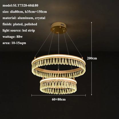 2024 DecorBites™ Modern Crystal LED Chandelier for Living & Dining Room Decor