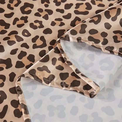 DecorBites™ Leopard Print Satin Bedsheet Set King & Queen Sizes