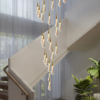 DecorBites™ Crystal Tear Drop Ceiling Chandelier LED Pendant Light Fixture