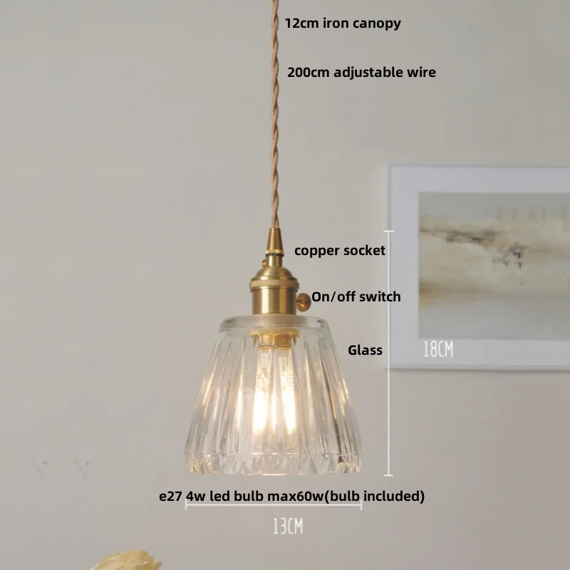 DecorBites™ Glass LED Pendant Lamp: Nordic Modern Design, Adjustable Hanging Light Fixture