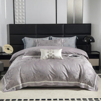 DecorBites™ Butterfly Jacquard Lyocell Cotton Luxury Bedding Set Full Queen