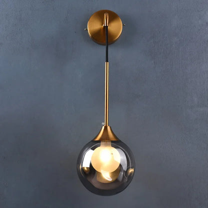 DecorBites™ Glass Ball Gold Wall Lamp Modern Sconce Nordic Light Fixture for Living Bedroom