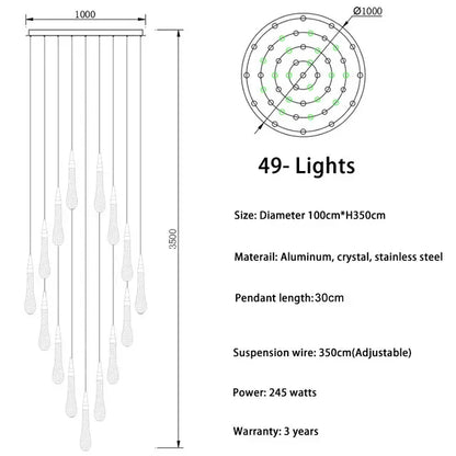 DecorBites™ Crystal LED Chandelier: Elegant Lighting for Home, Restaurant, and Bar