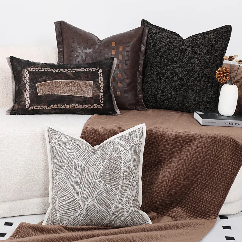 DecorBites™ Black White Sofa Pillowcase: Modern Minimalist Living Room Cushion Cover