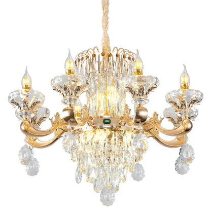 DecorBites™ Jade Crystal Chandelier: Modern European Living Room & Dining Lamp