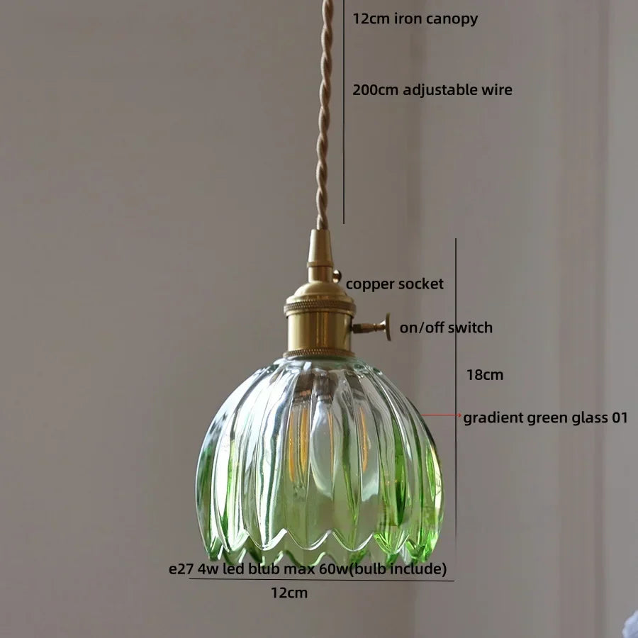 DecorBites™ Blue Glass LED Pendant Light: Modern Nordic Hang Lamp for Living, Dining, Coffee Room