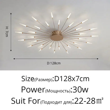 DecorBites™ Black Gold LED Chandelier: Modern Ceiling Pendant Lights for Home Living Room, Bedroom, Kitchen