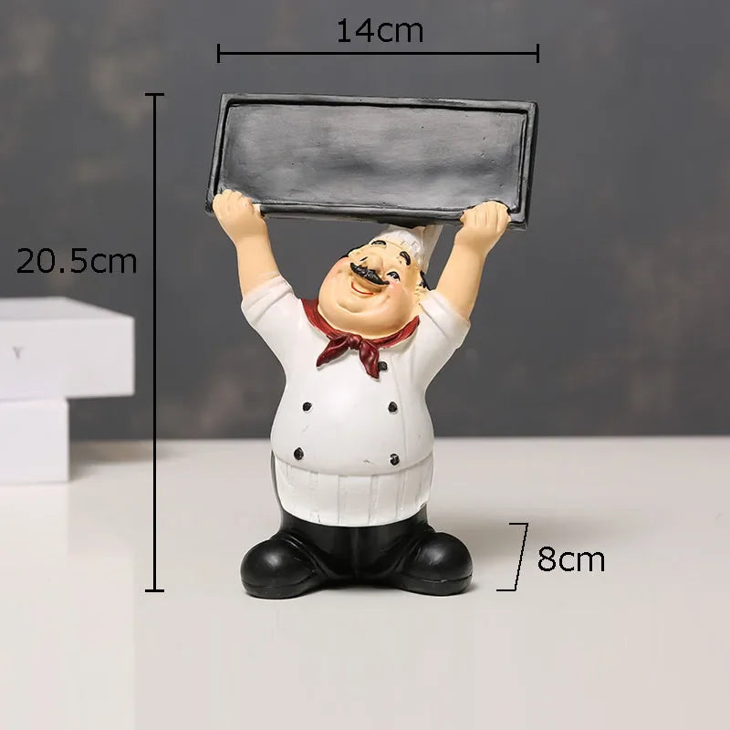 DecorBites™ Bearded Chef Resin Figure Sculpture Modern Kitchen Desk Decor Ornaments