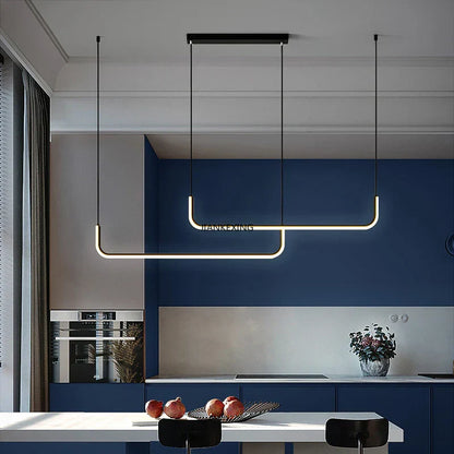 DecorBites™ LED Chandelier: Modern Black Gold Dimmable Lighting for Dining Room, Kitchen Table