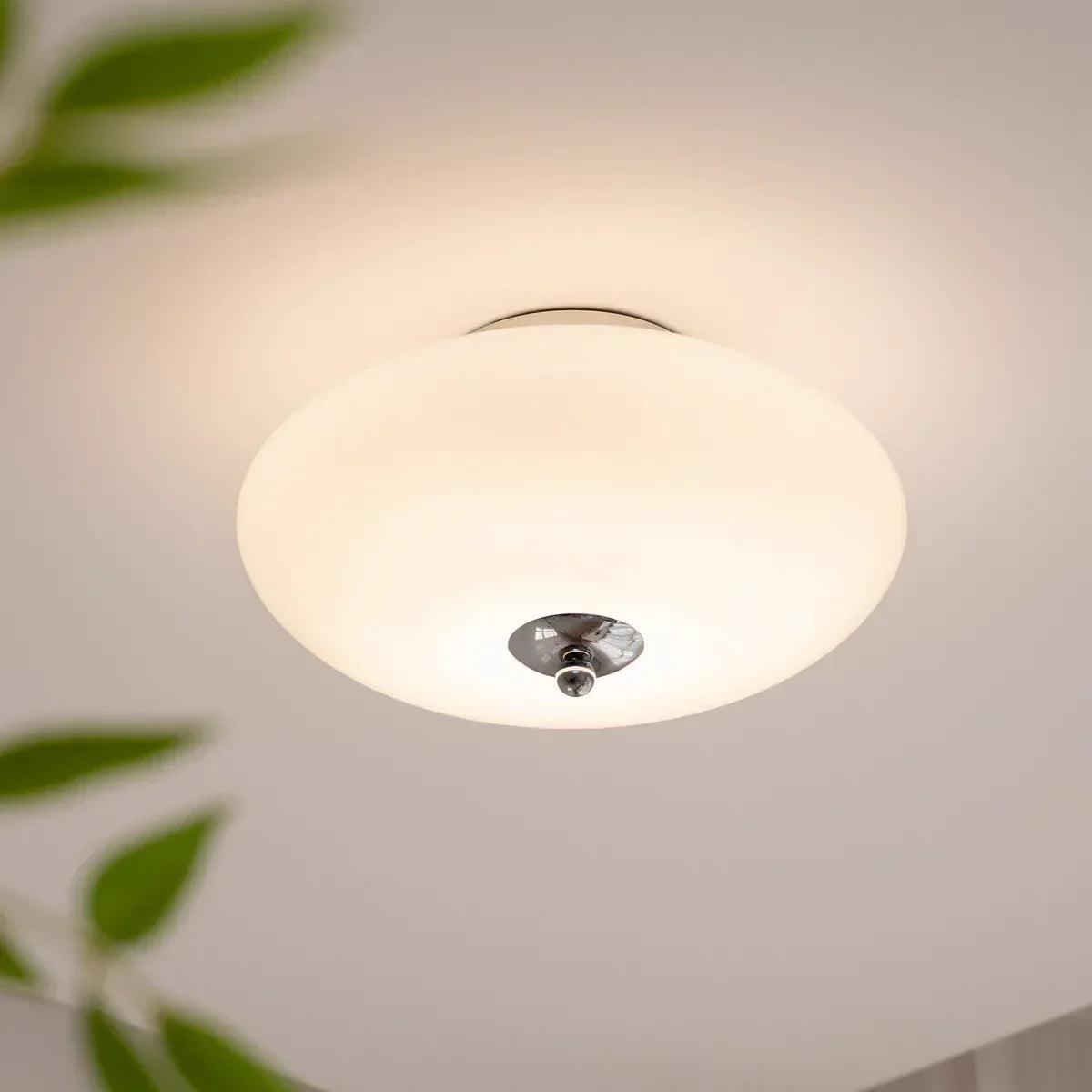 DecorBites™ Bauhaus Cream White Glass Ceiling Lamp LED Light