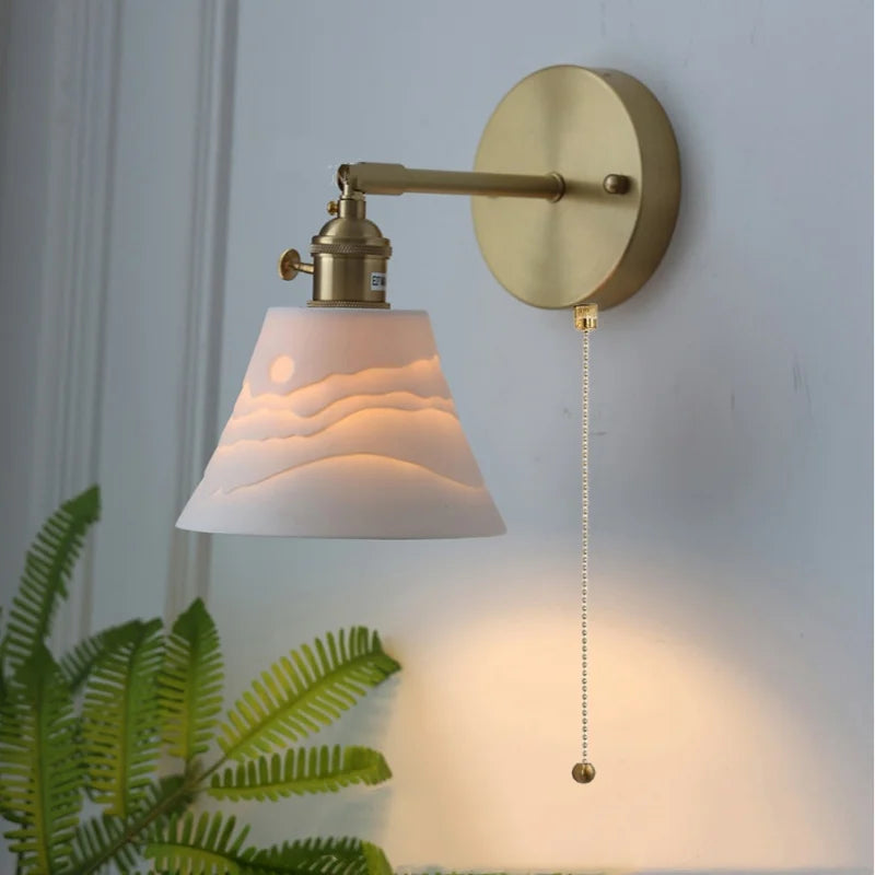 DecorBites™ LED Wall Lamp Sconce Up Down Rotate Pull Chain Switch Modern Stair Light Fixtures