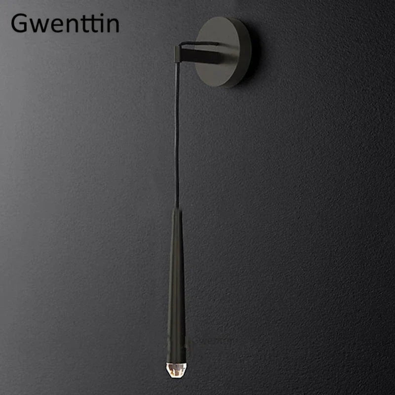 DecorBites™ Crystal Water Drop Wall Sconce for Bathroom & Bedroom, Gold LED Mirror Light