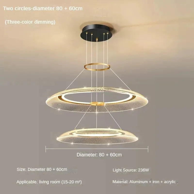 DecorBites™ LED Luxury Ring Chandelier for Living Room Decoration