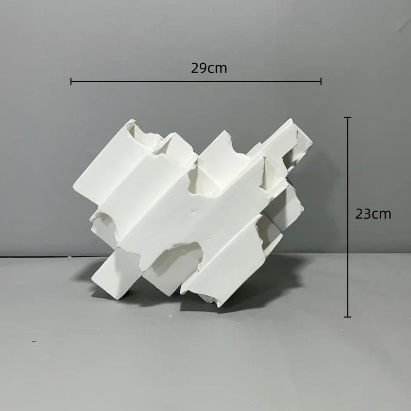 DecorBites™ Geometric Ceramics Flower Arrangement Sculpture Square Pipe Irregular Decor