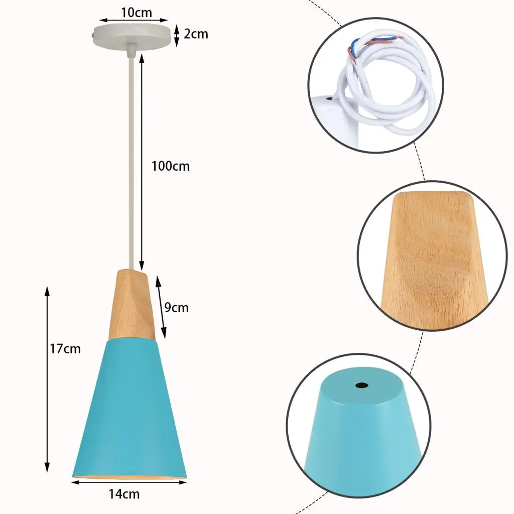 DecorBites™ Blue Nordic Pendant Lights E27 Modern Hanging Lamps for Living Dining Kitchen