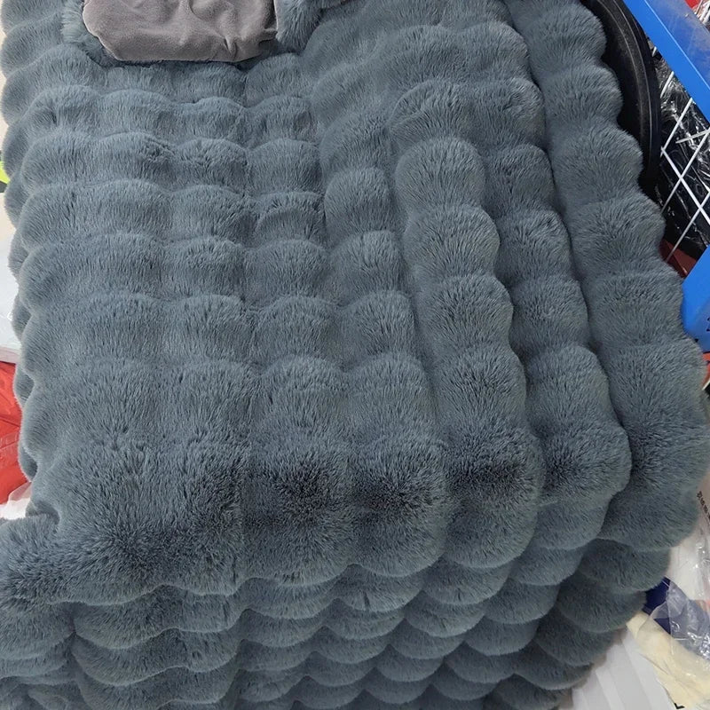 DecorBites™ Luxe Faux Fur Winter Blanket: Premium Warmth & Comfort for Bed or Sofa