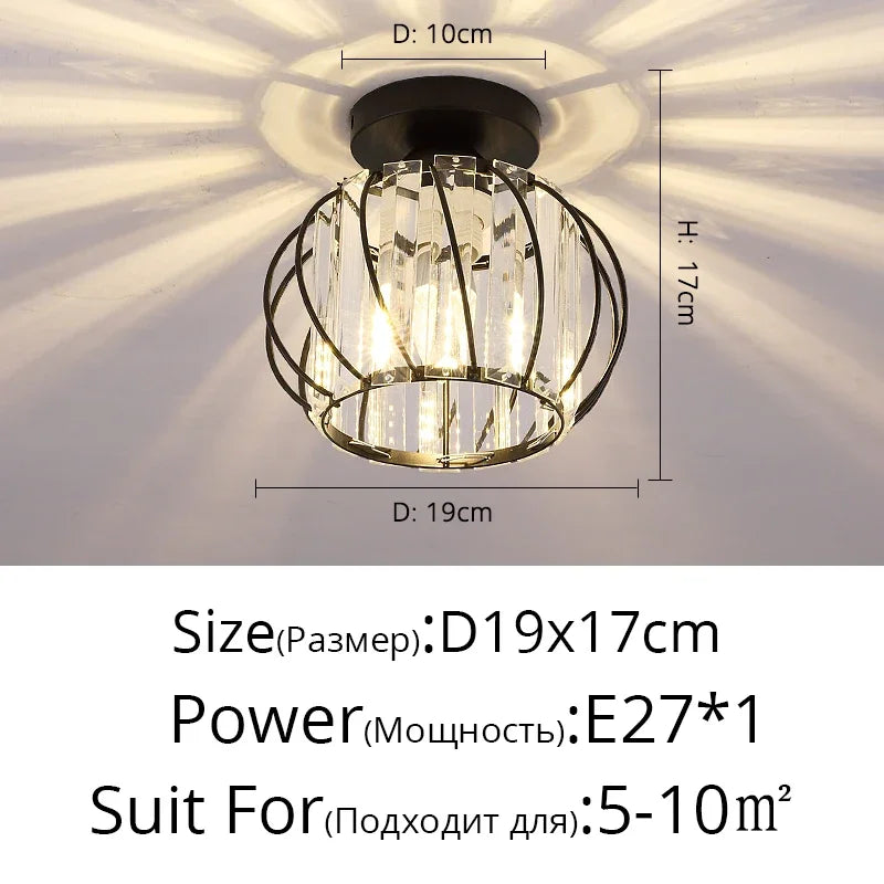DecorBites™ Crystal Glass LED Chandelier for Modern Living, Study, and Aisle Lighting