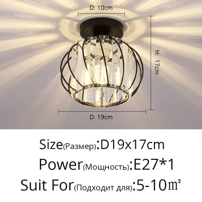 DecorBites™ Crystal Glass LED Chandelier for Modern Living, Study, and Aisle Lighting