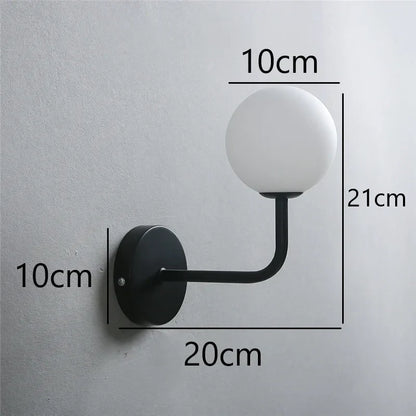 DecorBites™ Glass Ball Metal Bend Wall Lamp for Living Room Bedroom, Nordic Retro Design