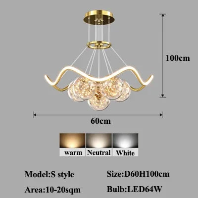 DecorBites™ Bubble Chandeliers: Modern Dimmable LED Pendant Lights for Home Decor