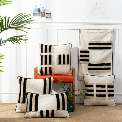 DecorBites™ Boho Geometric Tufted Cushion Cover with Fringe - 45X45/30X50CM