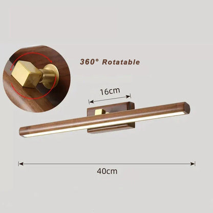 DecorBites™ Black Walnut Mirror Lamp Wall Light with Led, Scandinavian Design