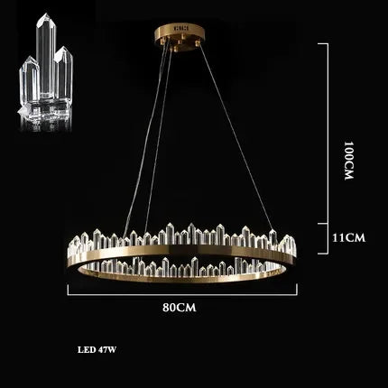DecorBites™ Arrow Crystal LED Chandelier: Modern Living Room Dining Table Bedroom Home Light