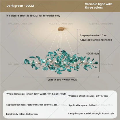 DecorBites™ Gingko Leaf Chandelier: Modern Luxury Art Decor for Home, Restaurant & Bar