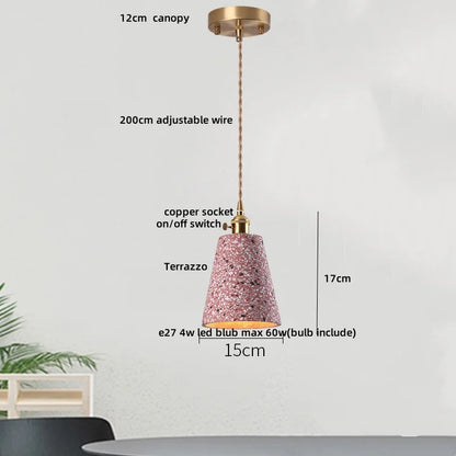 DecorBites™ Black Terrazzo LED Pendant Lamp for Dining Living Room Staircase