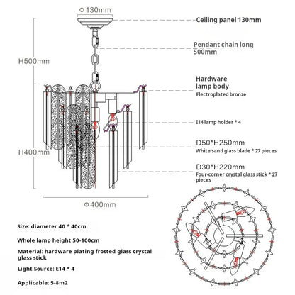 DecorBites™ Crystal Bedroom Pendant Lamp: Designer Luxury Glass Lighting for Living Room