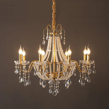 DecorBites™ French Pearl Chandelier, Elegant Retro Design for Luxurious Living Spaces
