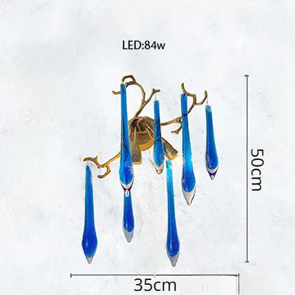 DecorBites™ Blue Crystal Chandelier: Luxe Living Room LED Lighting