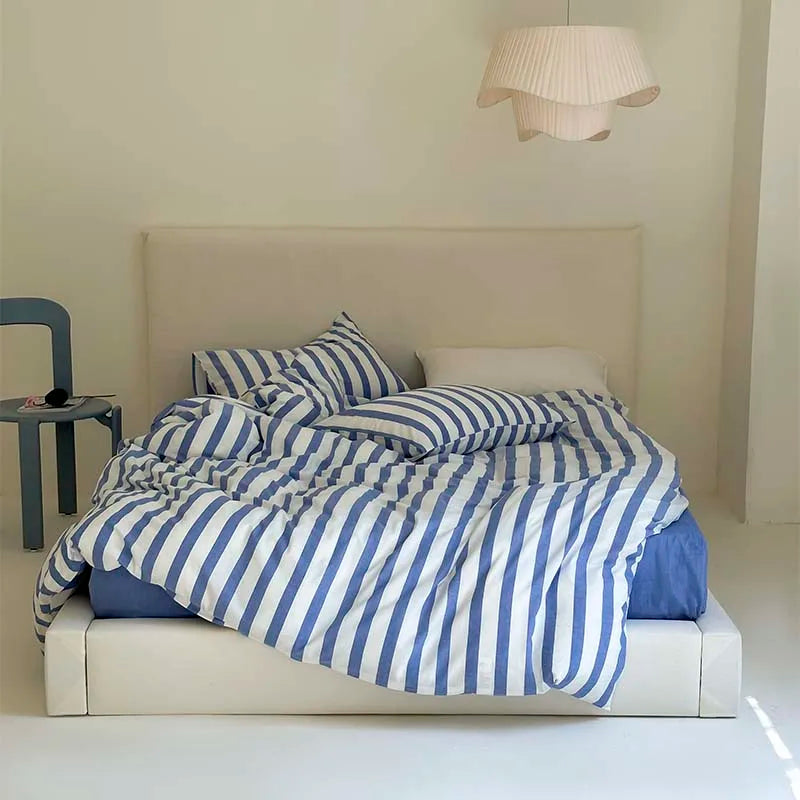 100% Cotton Black Stripe Duvet Cover Set in Various Sizes by DecorBites™