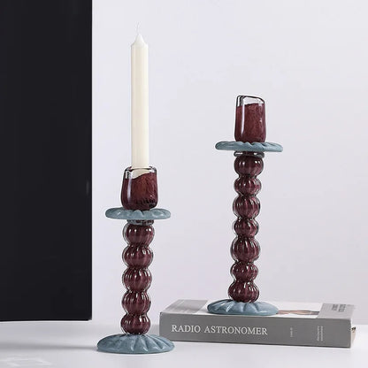 DecorBites™ Geometric Glass Candlestick Holder Wedding Home Decoration Accessory