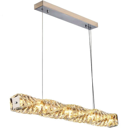 DecorBites™ Crystal LED Pendant Ceiling Chandelier for Kitchen Island, Dining Room & Living Room